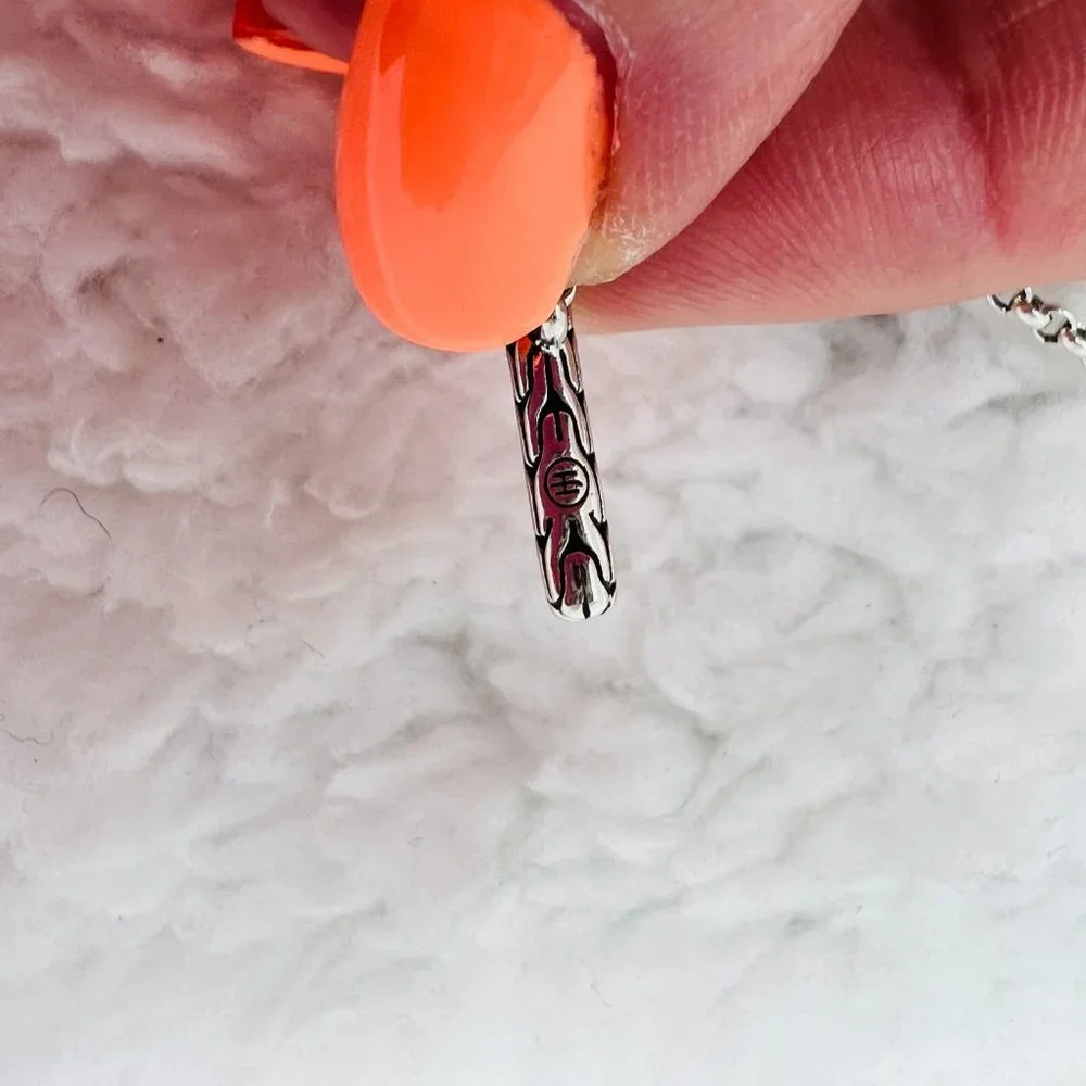 NWT JOHN HARDY STERLING SILVER DOT HAMMERED SAUTOIR NECKLACE - Picture 4 of 4